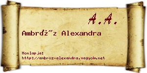 Ambróz Alexandra névjegykártya