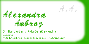 alexandra ambroz business card